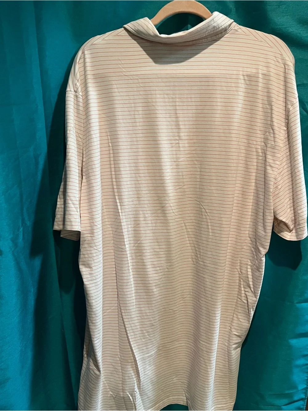 Ralph Lauren Cream Polo with Orange Pinstripes